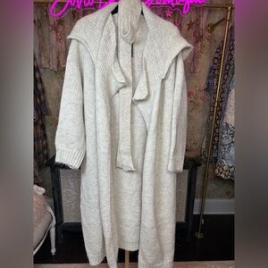 NWT Elegant Cream Women's Sweater with belt